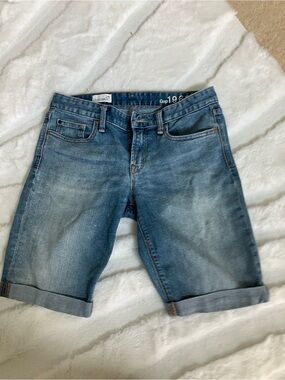 GAP Light Blue Denim Shorts with Subtle Fade Bermuda length